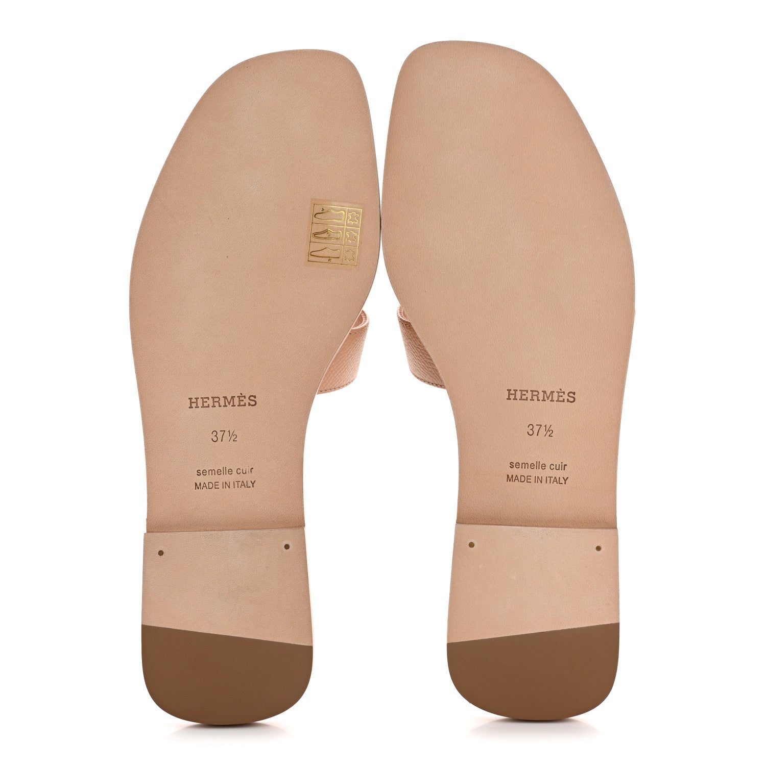 Hermes Epsom Oran Sandals 37.5 Beige Perlino 6 of 10