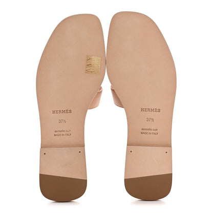 Hermes Epsom Oran Sandals 37.5 Beige Perlino 6 of 10