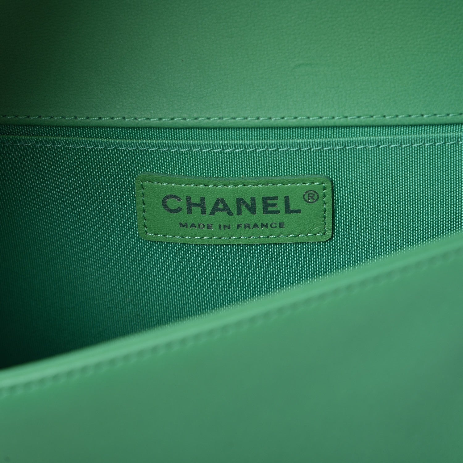 Chanel Lambskin Iridescent PVC Chevron Quilted Medium Boy Flap Green Silver 6 of 7