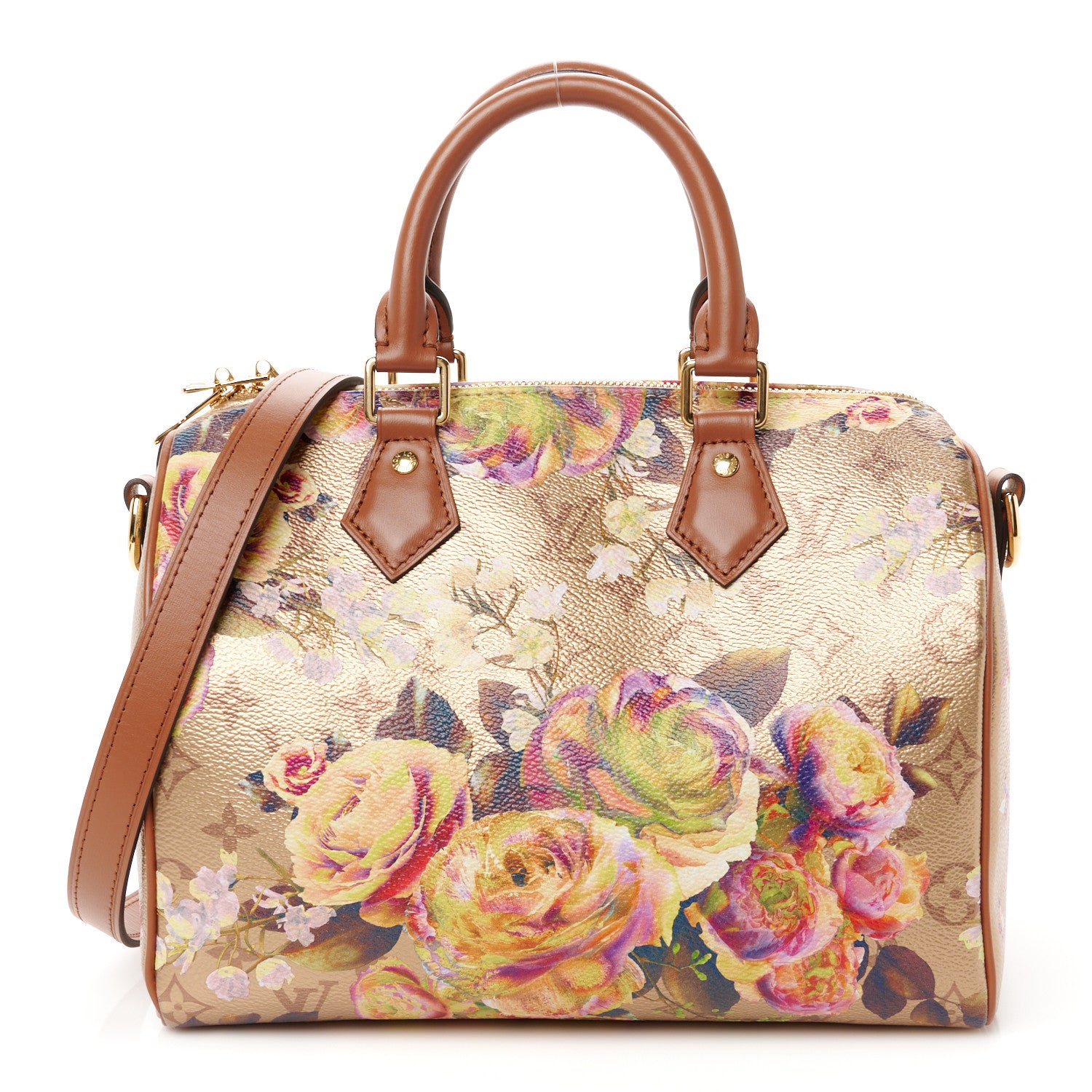 Louis Vuitton Metallic Monogram LV Garden Speedy Bandouliere 25 Gold 1 of 12