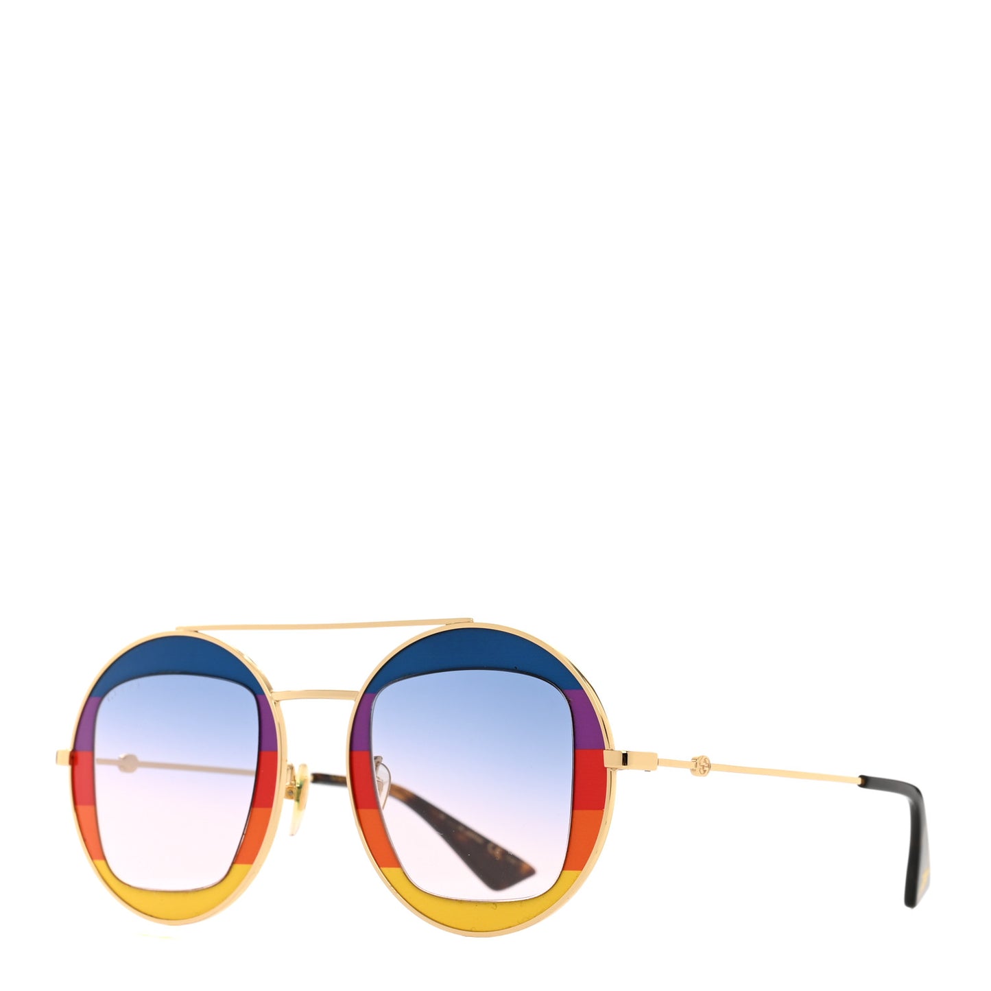 Round Frame Sylvie Web Sunglasses GG0105S Gold Multicolor