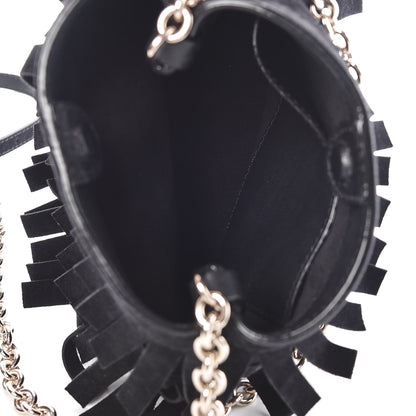 Burberry Suede Fringe Mini Bucket Bag Black 5 of 10