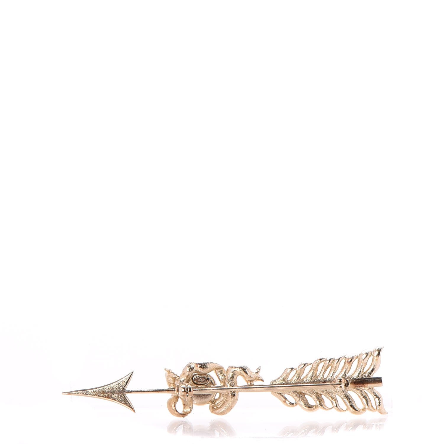 Chanel Crystal Pearl CC Arrow Brooch Gold 3 of 8