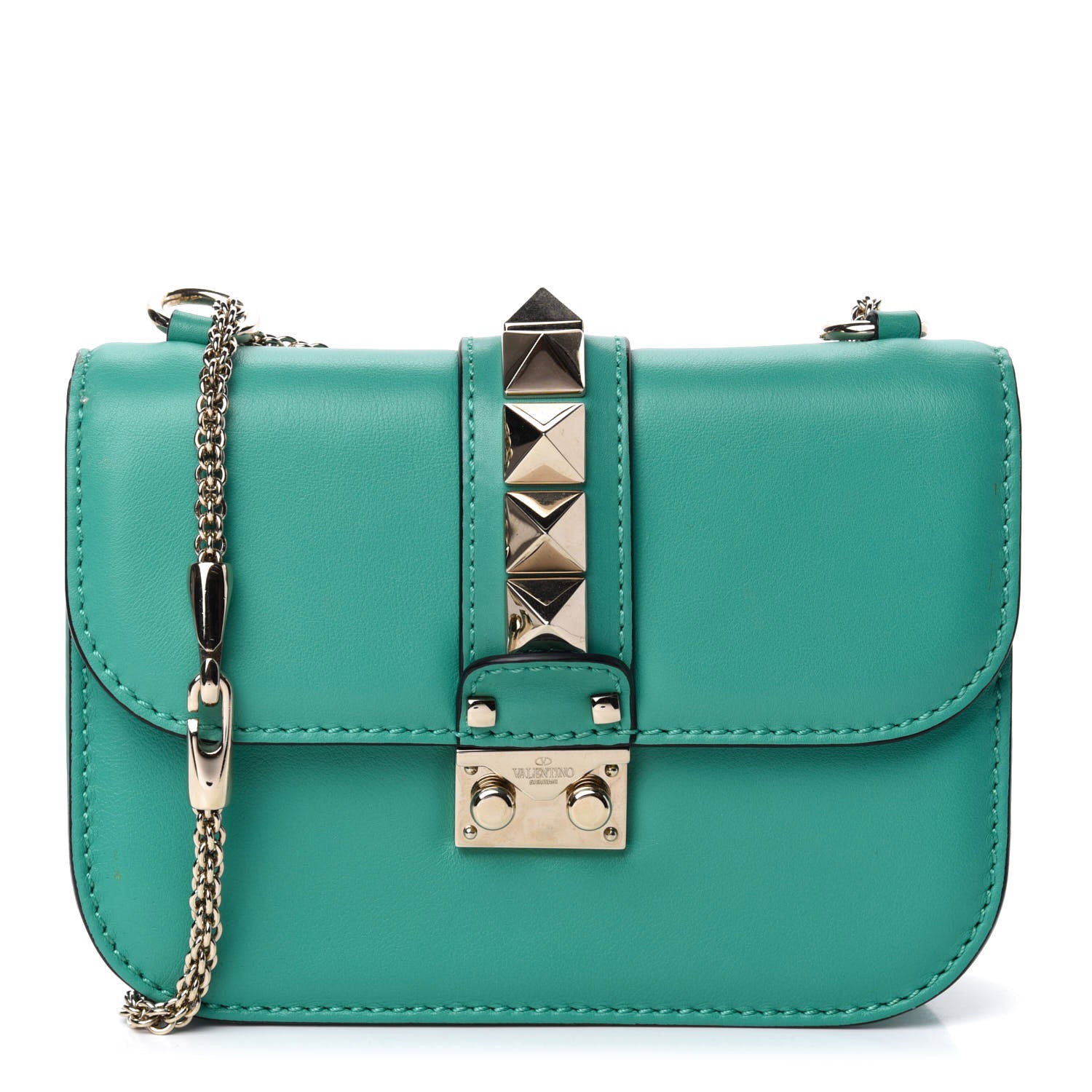 Valentino Garavani Vitello Small Glam Lock Rockstud Flap Colibri 1 of 10