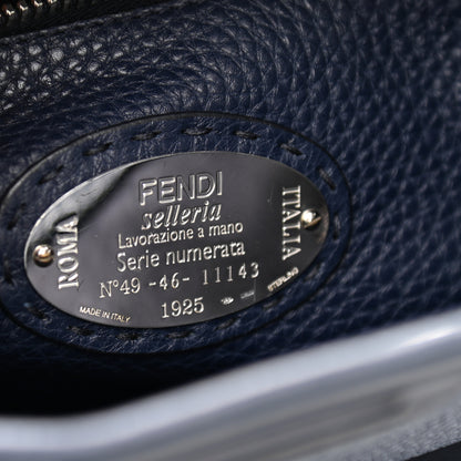 Fendi Cuoio Romano Selleria Medium Peekaboo Iconic Satchel Blue Notte 7 of 11