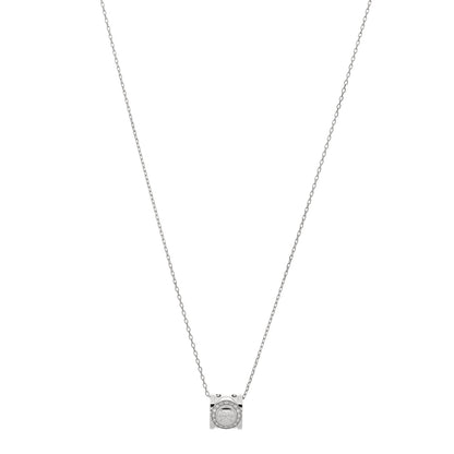 Gucci 18K White Gold Diamond Icon Twirl Barrel Pendant Necklace 1 of 4