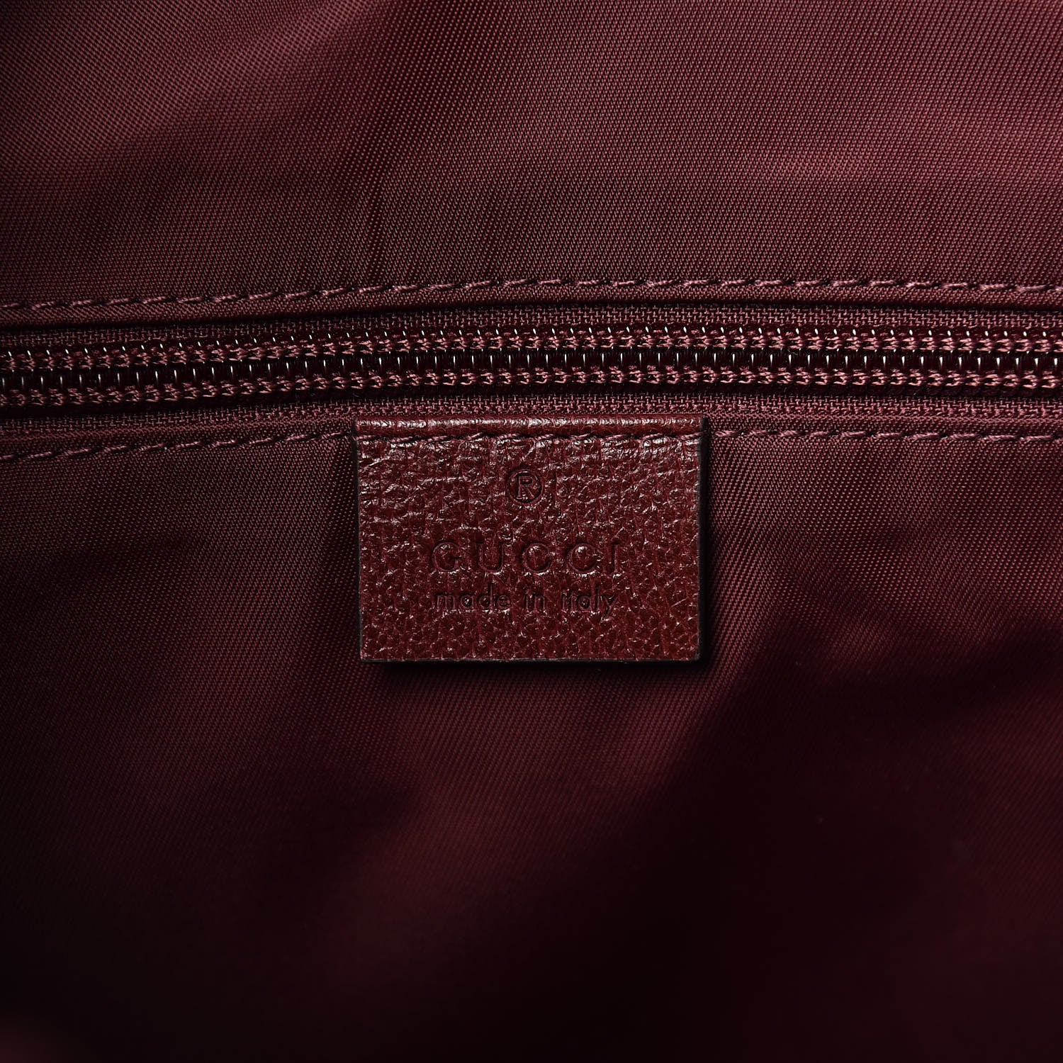 Gucci GG Monogram Script Logo Large Double Pocket Backpack Sahara Rubino Bordeaux 7 of 12
