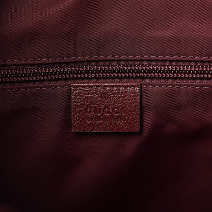 Gucci GG Monogram Script Logo Large Double Pocket Backpack Sahara Rubino Bordeaux 7 of 12