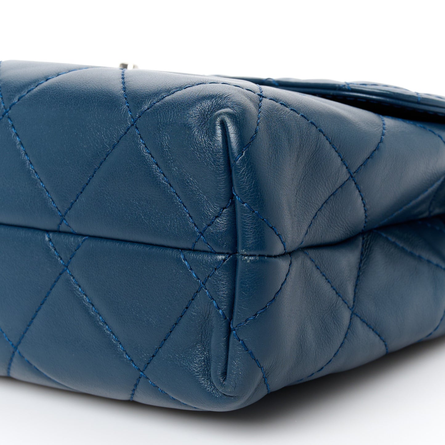 Calfskin Quilted In the Business Flap Dark Navy Blue