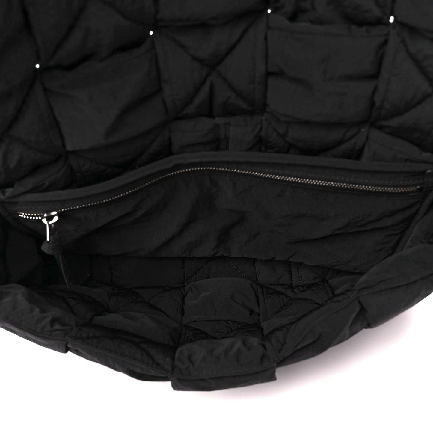 Nylon Intrecciato Padded Tech Maxi Cassette Bag Black