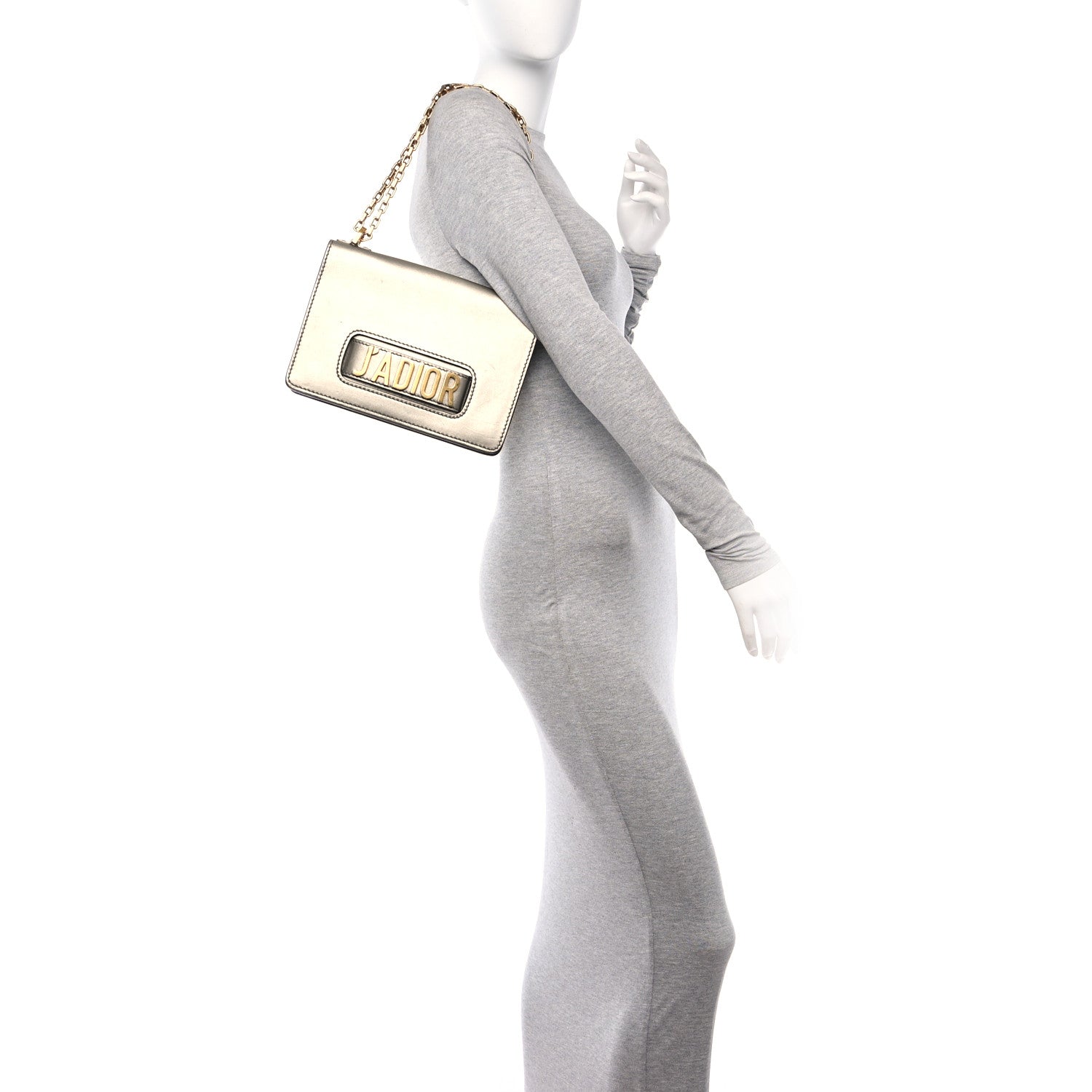 Christian Dior Metallic Calfskin J'Adior Mini Chain Flap Bag Gold 2 of 10