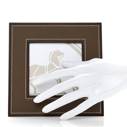 Hermes Mahogany Wood Smooth Taurillon Pleiade Small Picture Frame Ebene 2 of 7