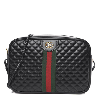 Gucci Calfskin Web Trapuntata Small GG Shoulder Bag Black 1 of 10