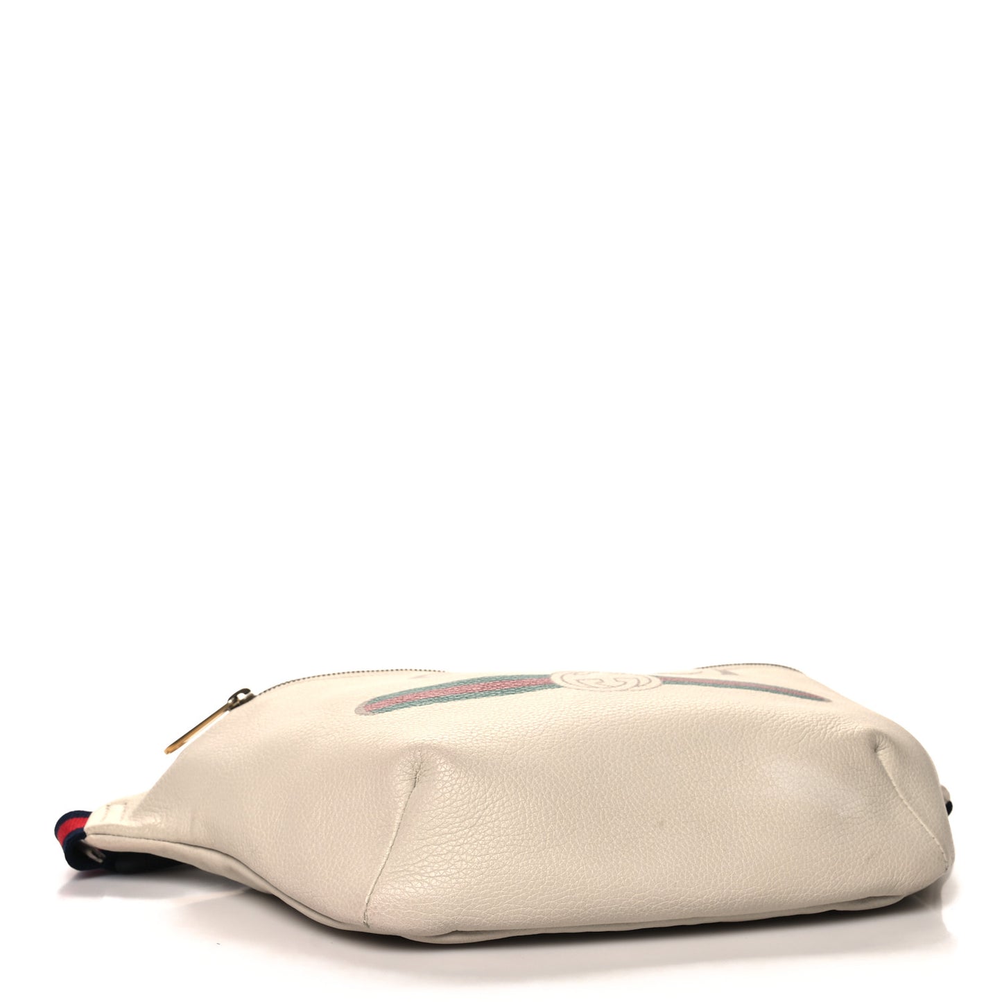 Grained Calfskin Logo Belt Bag White