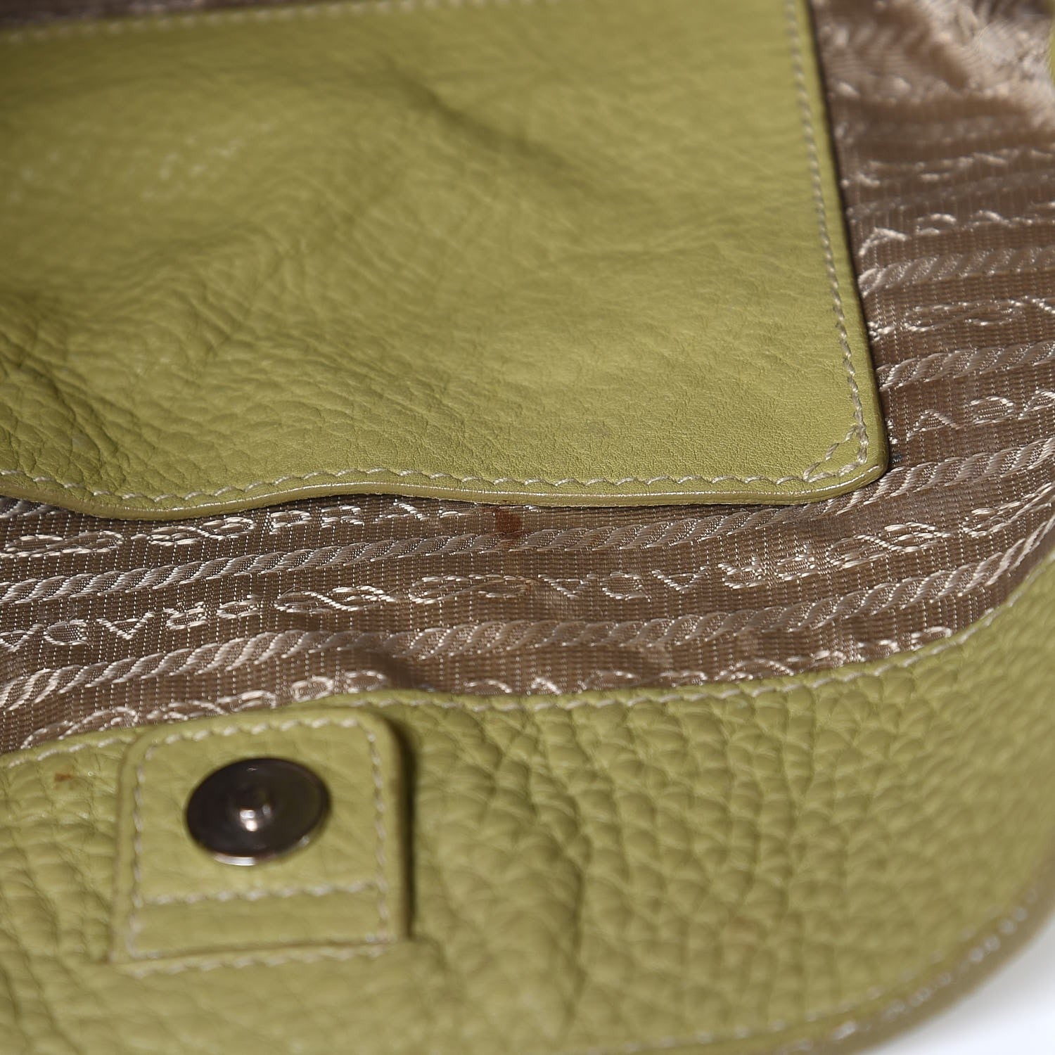 Prada Vitello Daino Side Pocket Hobo Green 11 of 22