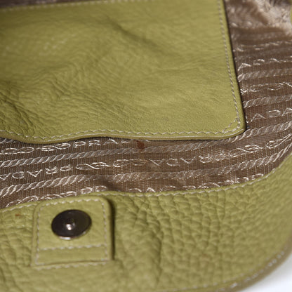Prada Vitello Daino Side Pocket Hobo Green 11 of 22