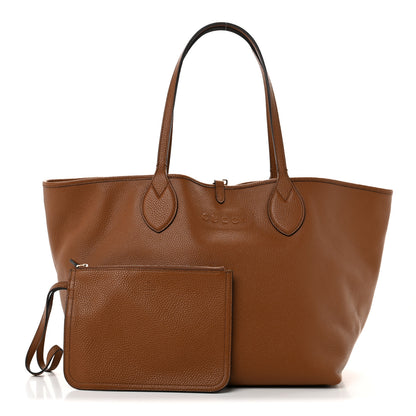Gucci Grained Calfskin Monogram Large Totissima Reversible Tote Brown 3 of 12