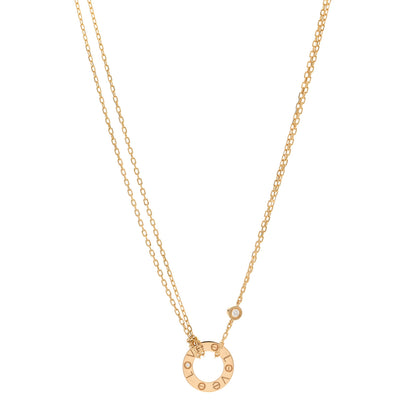 Cartier 18K Yellow Gold 2 Diamond LOVE Necklace 1 of 5
