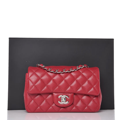 Chanel Caviar Quilted Mini Rectangular Flap Red 8 of 8