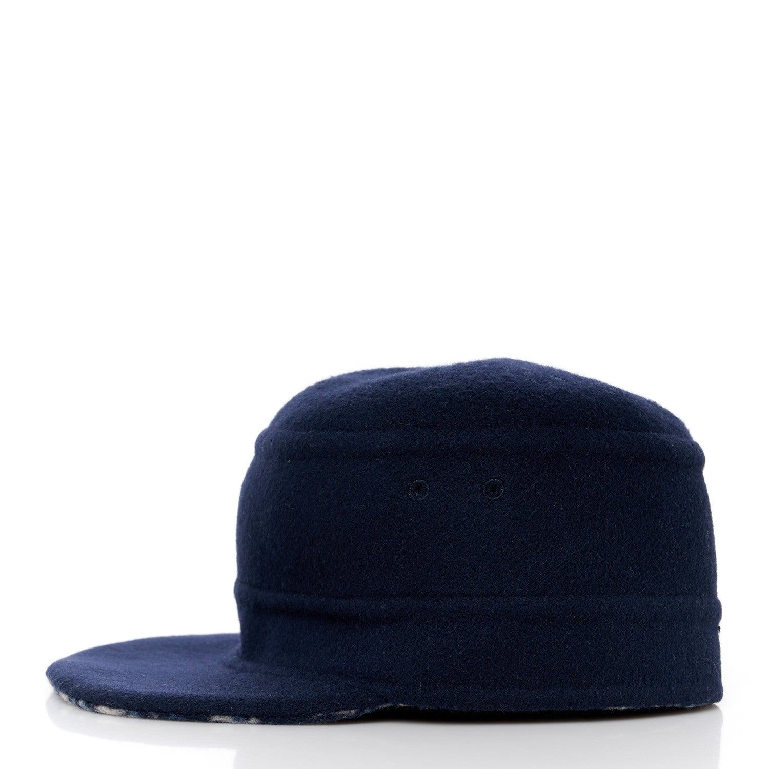 Christian Dior Wool Oblique Reversible Chic Military Cap 57 Blue