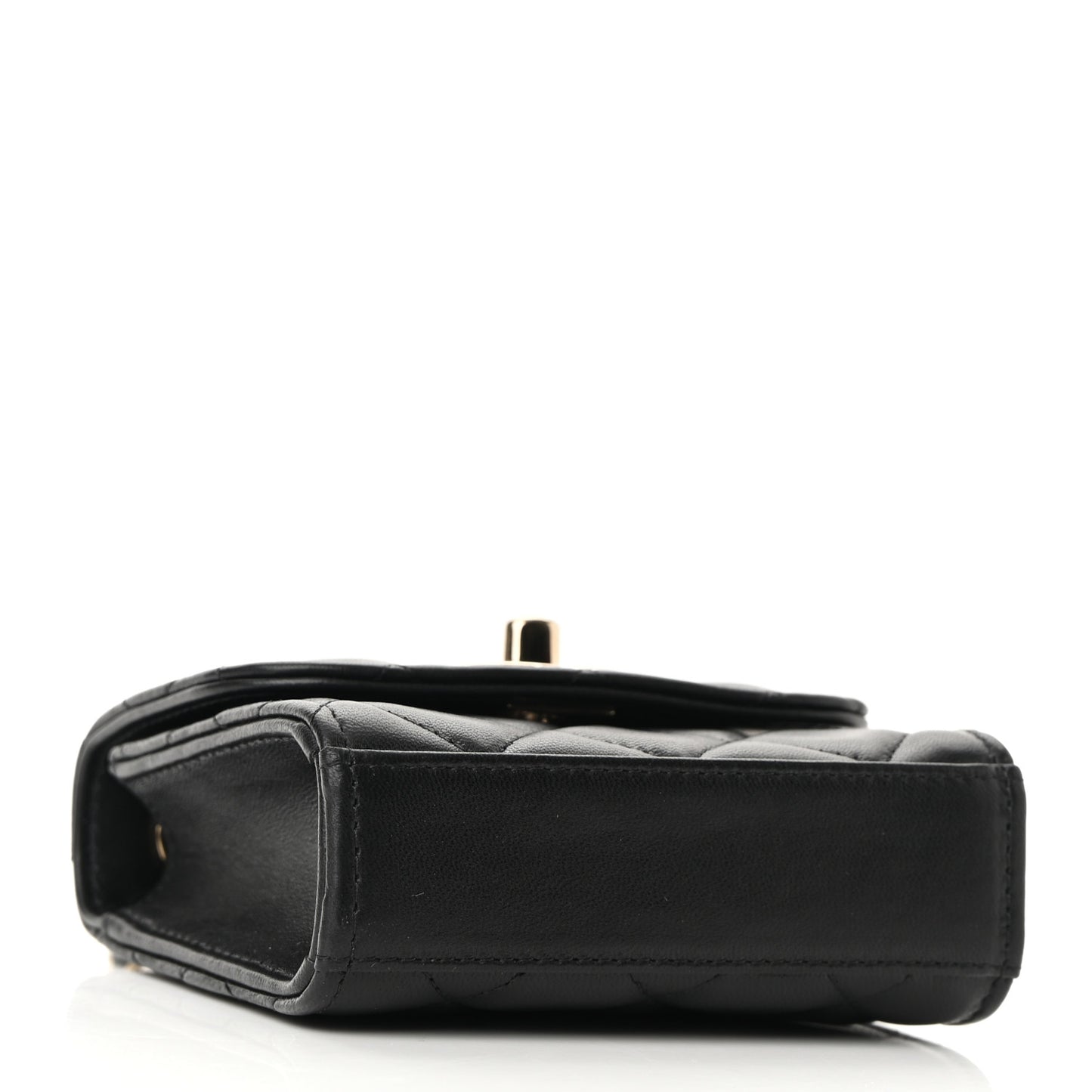 Lambskin Quilted Mini Trendy CC Clutch With Chain Black