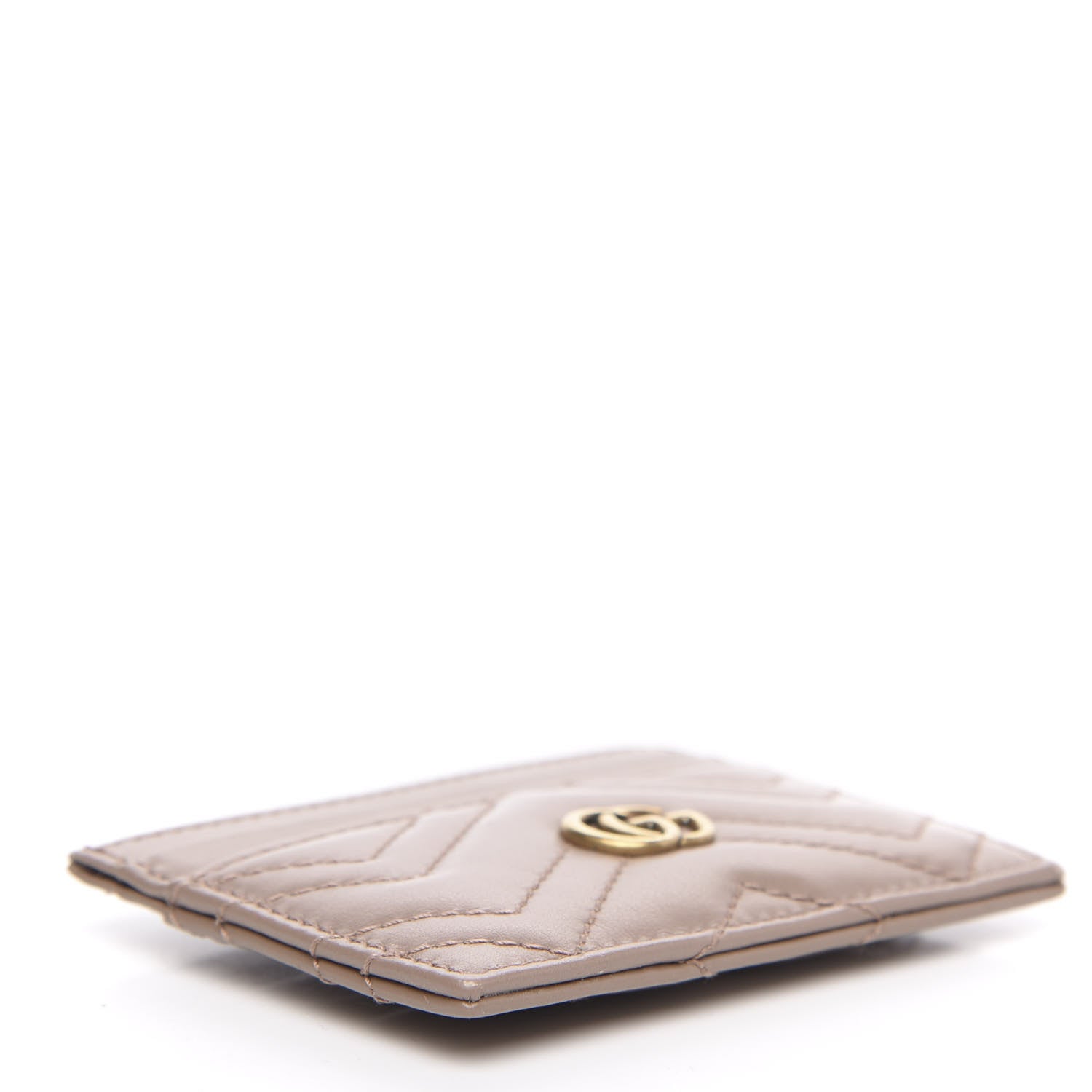 Gucci Calfskin Matelasse GG Marmont Card Holder Porcelain Rose 4 of 7