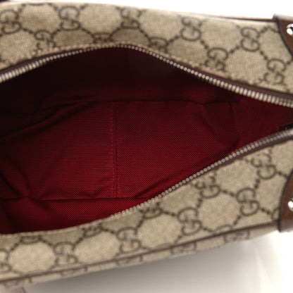 Gucci GG Supreme Monogram Textured Calfskin Square Messenger Bag Beige Ebony New Acero 5 of 10