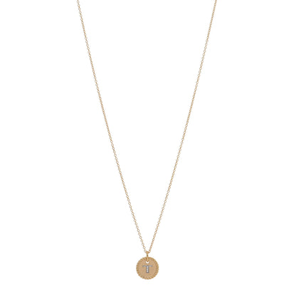 David Yurman 18K Yellow Gold Diamond Initial T Charm Necklace 1 of 5