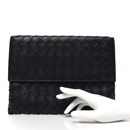 Bottega Veneta Nappa Intrecciato Flap Pouch Black 2 of 11