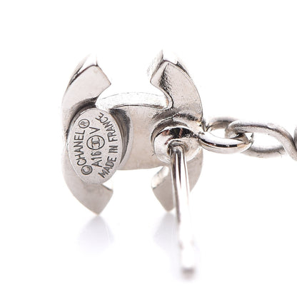 Chanel Crystal Pearl CC Drop Earrings Silver 3 of 5