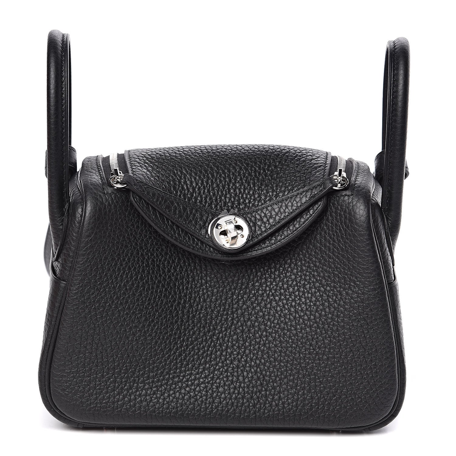 Hermes Taurillon Clemence Mini Lindy 20 Black 1 of 10
