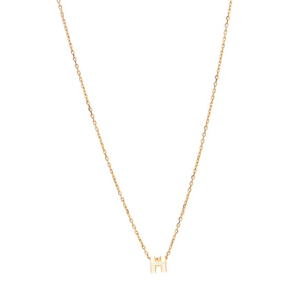 Hermes Lacquered Gold Mini Pop H Pendant Necklace White 1 of 6