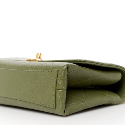 Chanel Caviar Quilted Mini Bracelet On Chain Flap Green 10 of 11