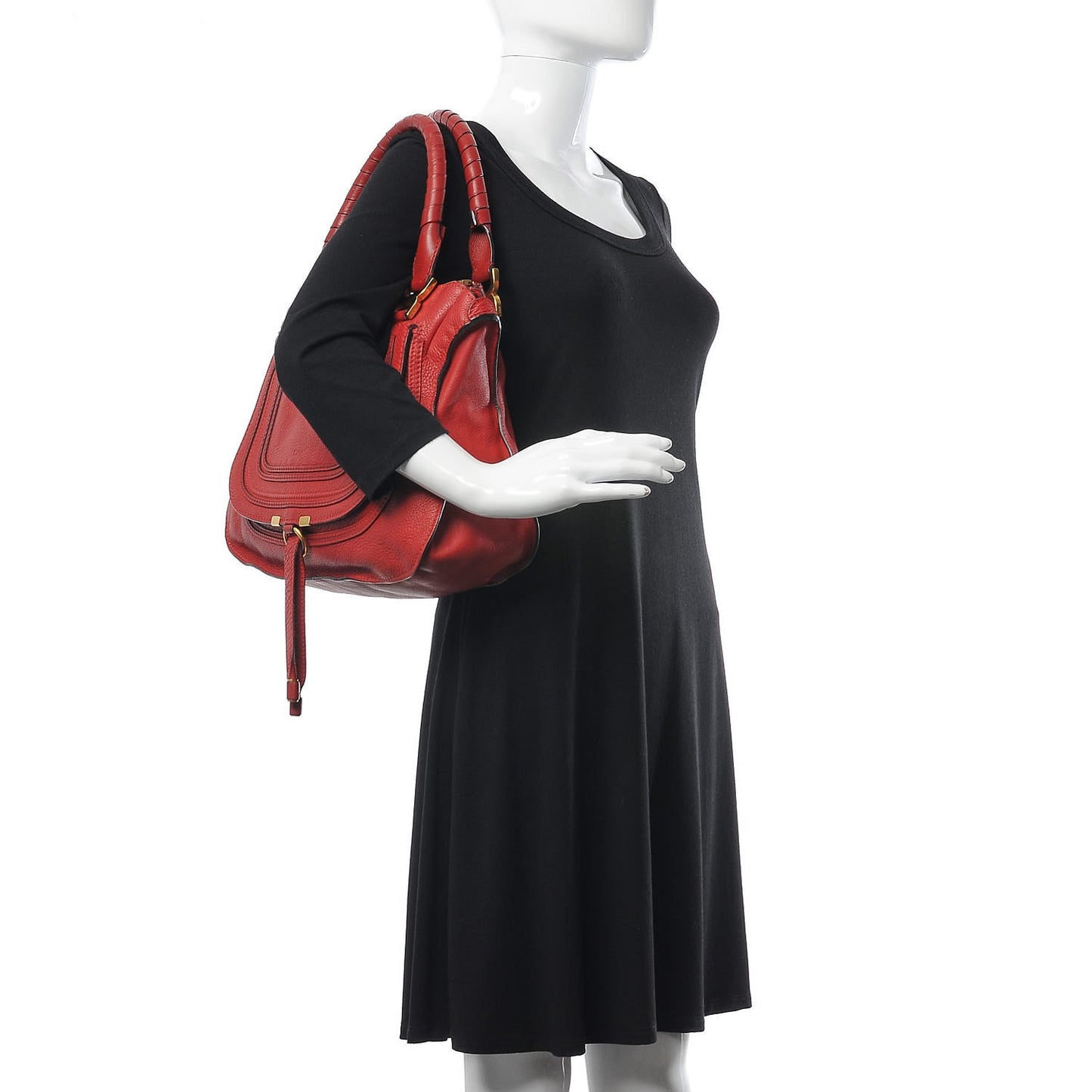 Calfskin Medium Marcie Satchel Red