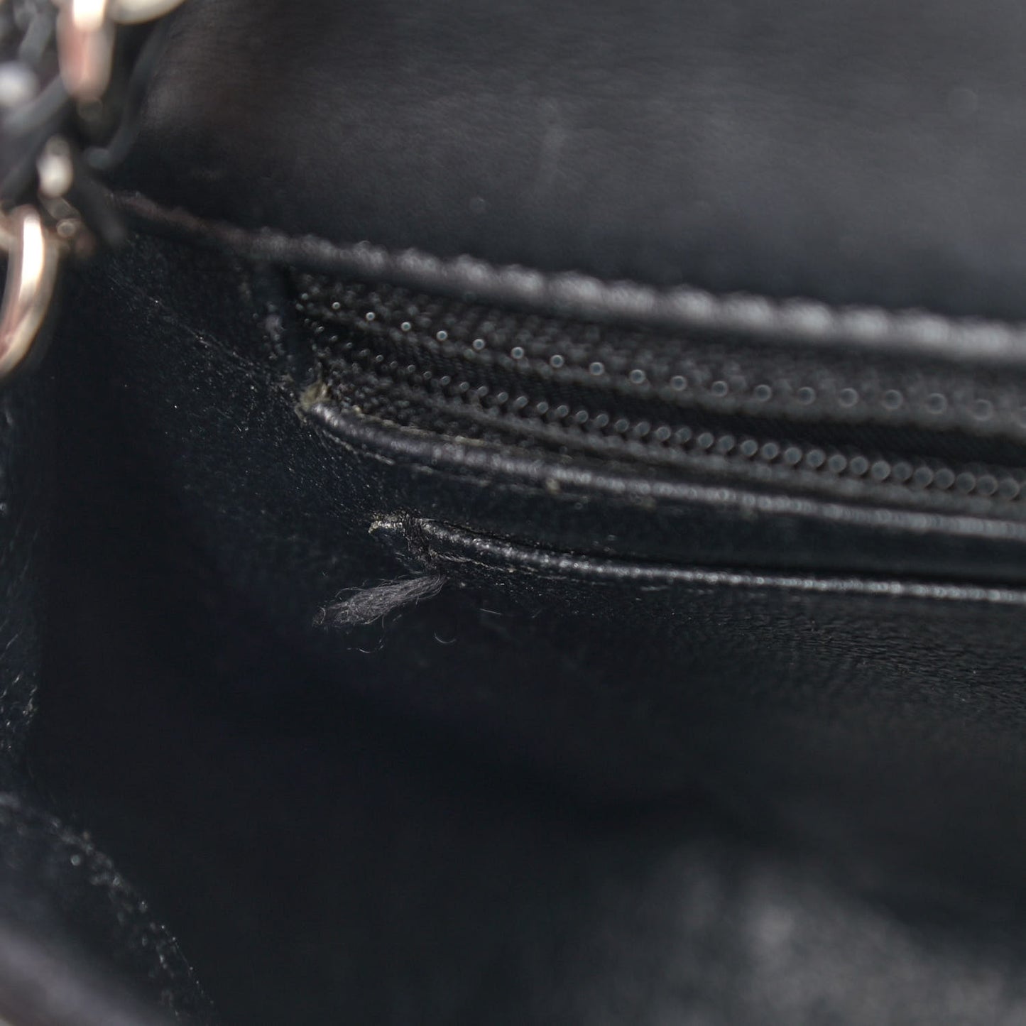 Patent Calfskin Quilted Mini Rectangular Flap Black