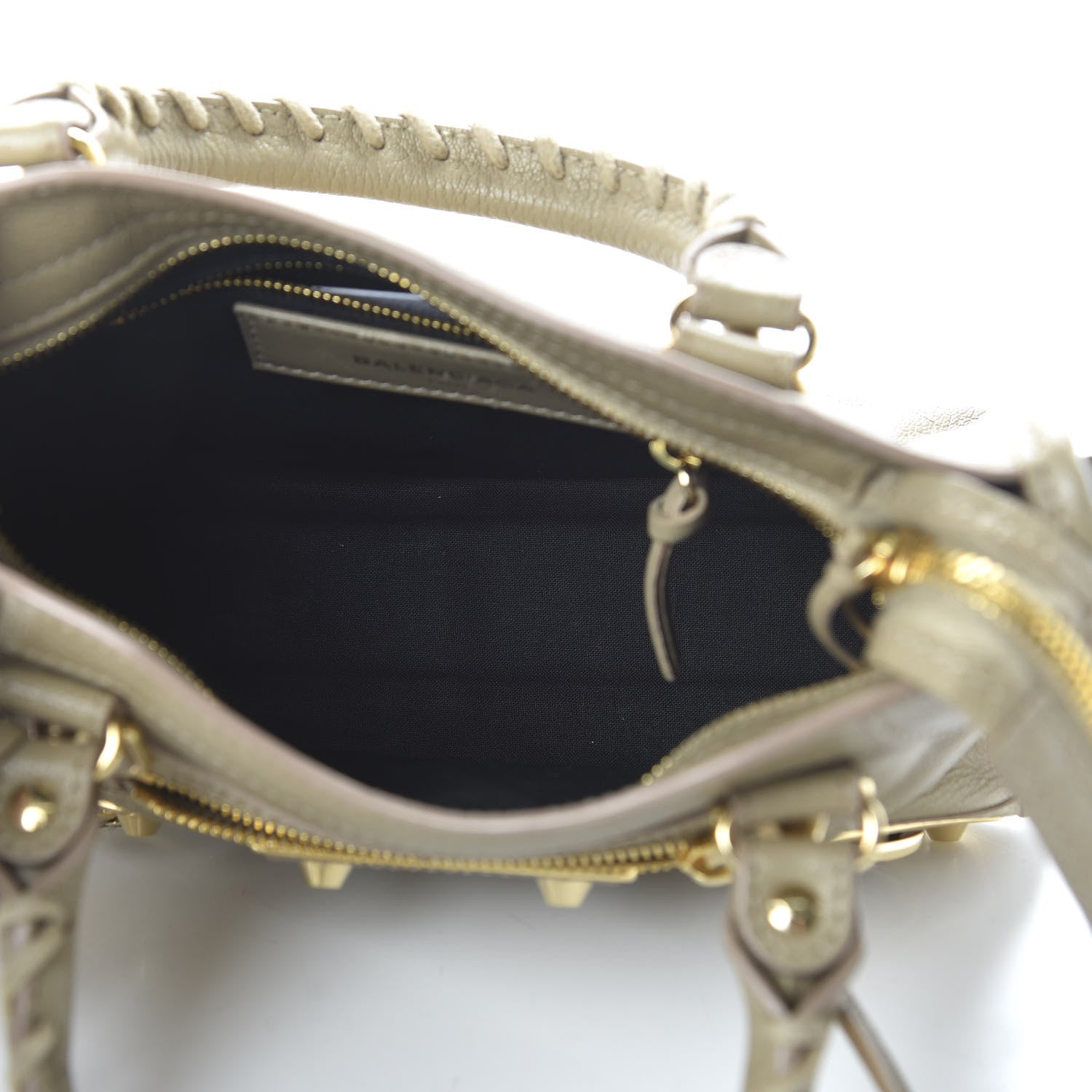 Balenciaga Chevre Gold Metallic Edge Hardware Mini City Beige Latte 5 of 10