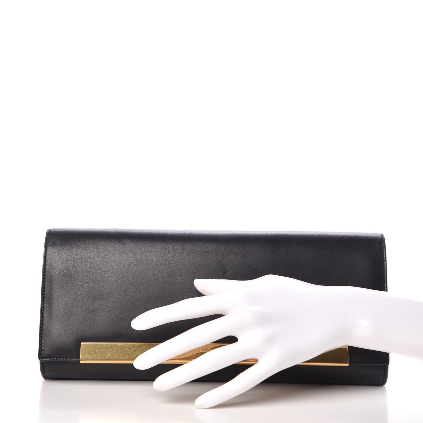 Calfskin Lutetia Flap Clutch Black