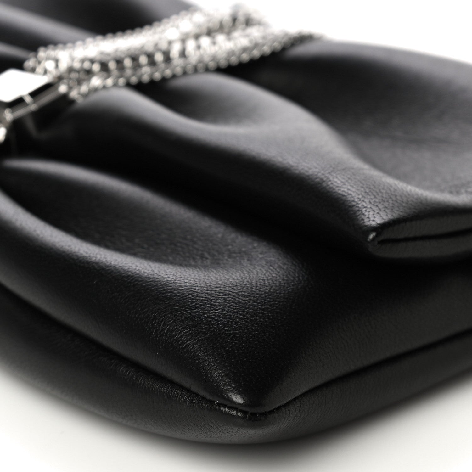 Jimmy Choo Lambskin Daisy Foldover Clutch Black 9 of 9