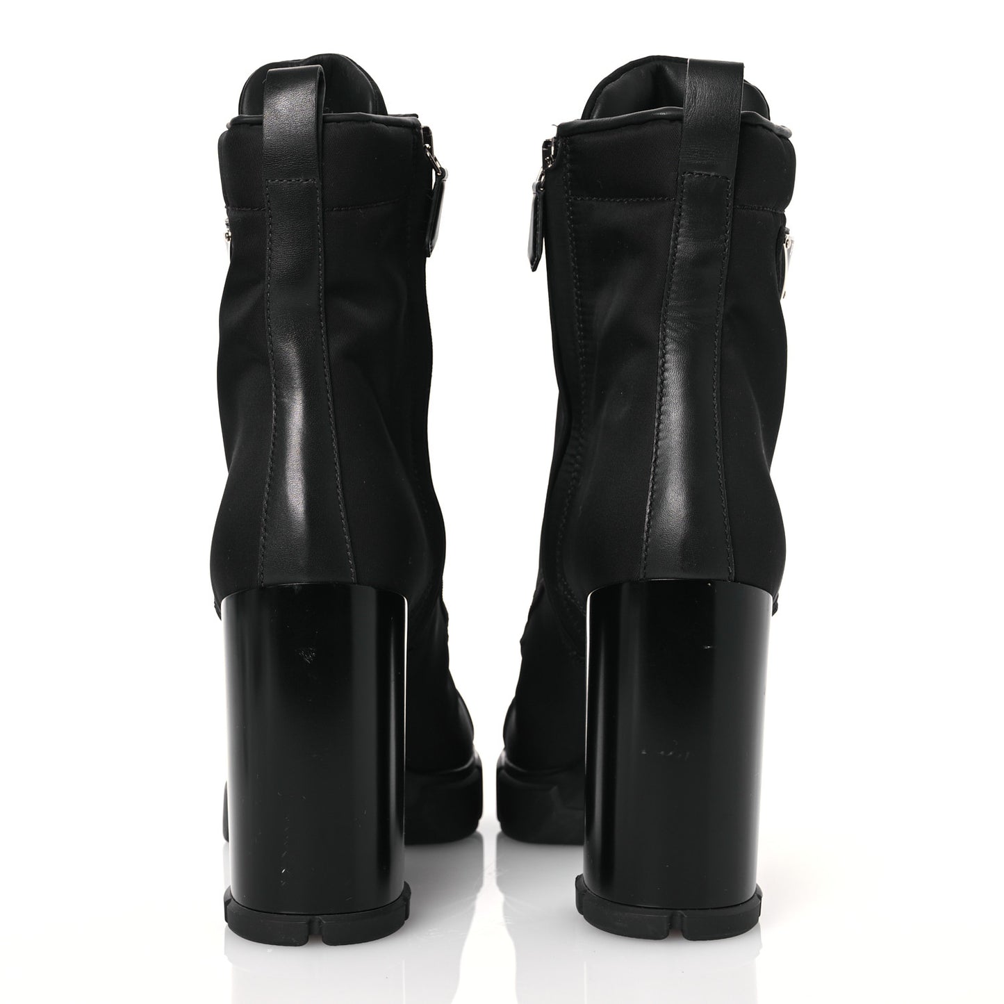 Spazzolato Re-Nylon Metal Triangle Logo 110mm Ankle Boots 37.5 Black