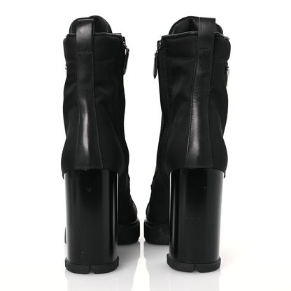 Prada Spazzolato Re-Nylon Metal Triangle Logo 110mm Ankle Boots 37.5 Black 5 of 13