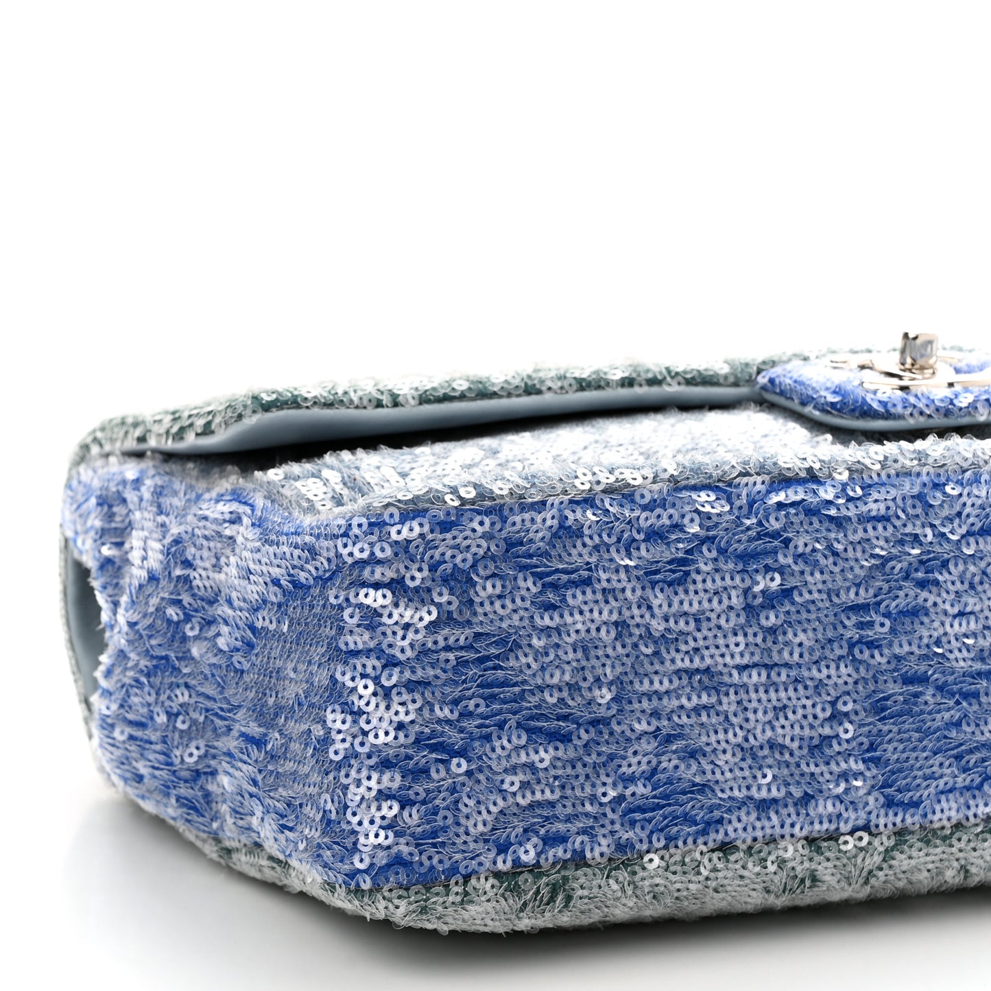 Sequin Large Waterfall Flap Light Blue