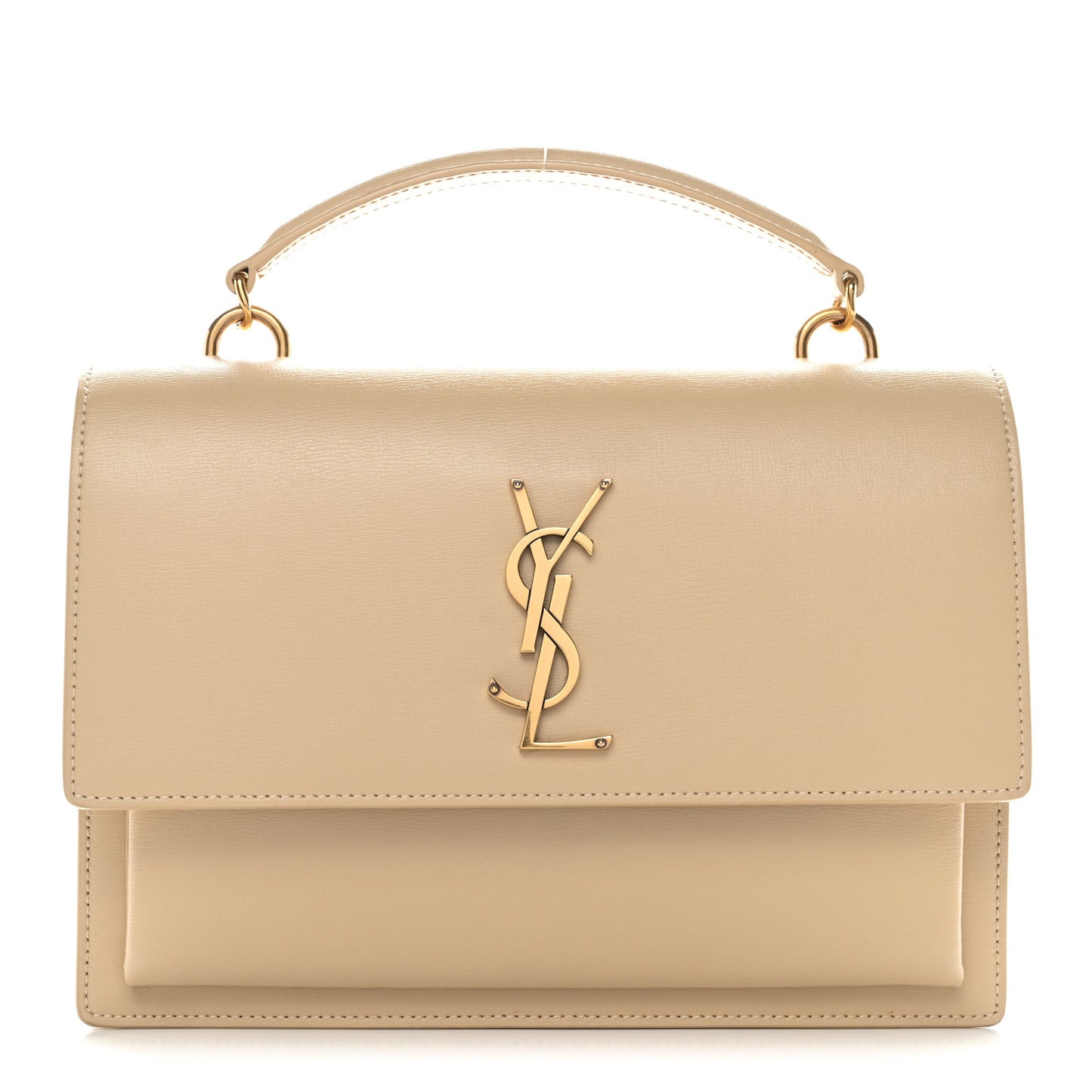 Smooth Calfskin Medium Monogram Sunset Satchel Satchel Avorio