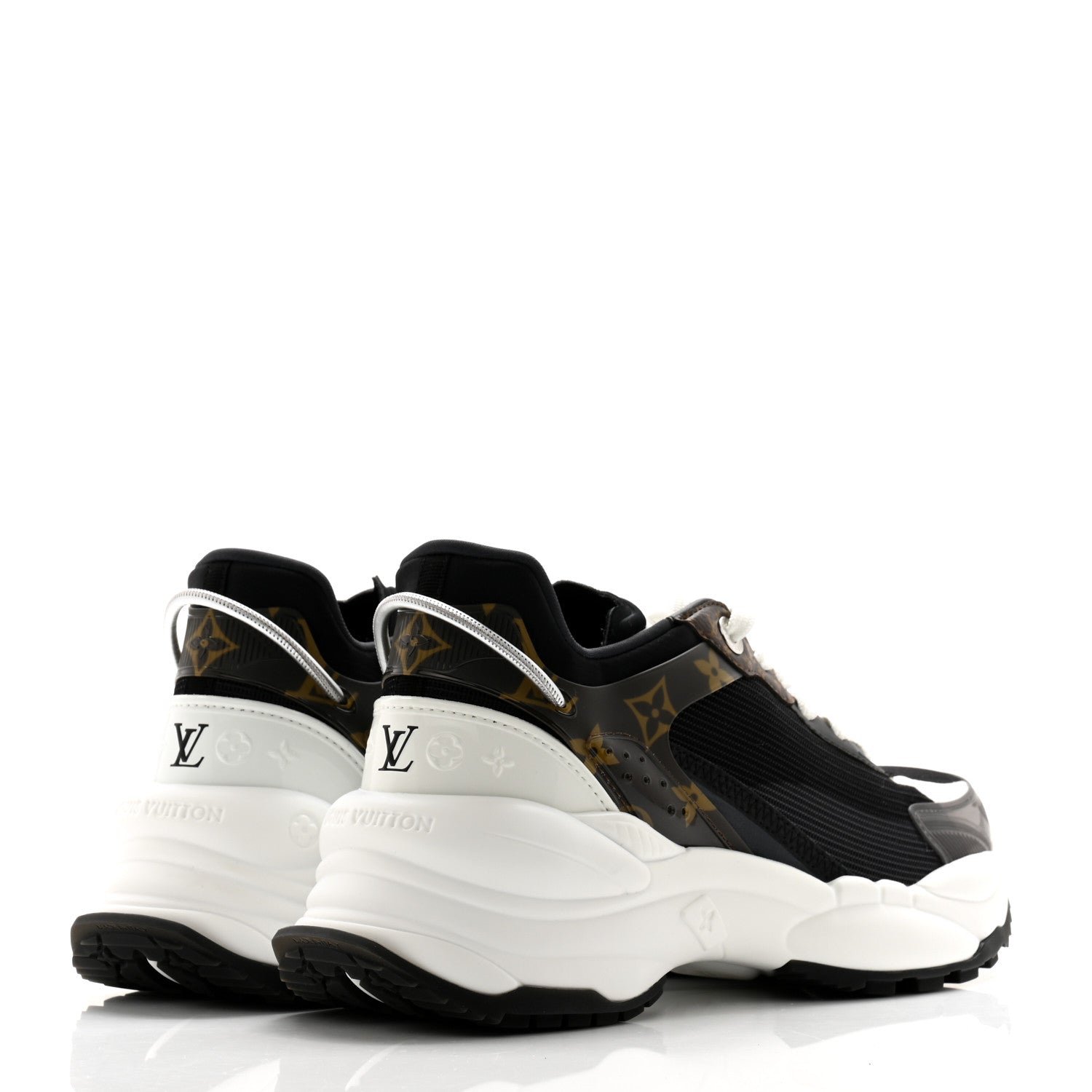 Louis Vuitton Monogram Calfskin Run 55 Sneakers 39.5 Black 4 of 10