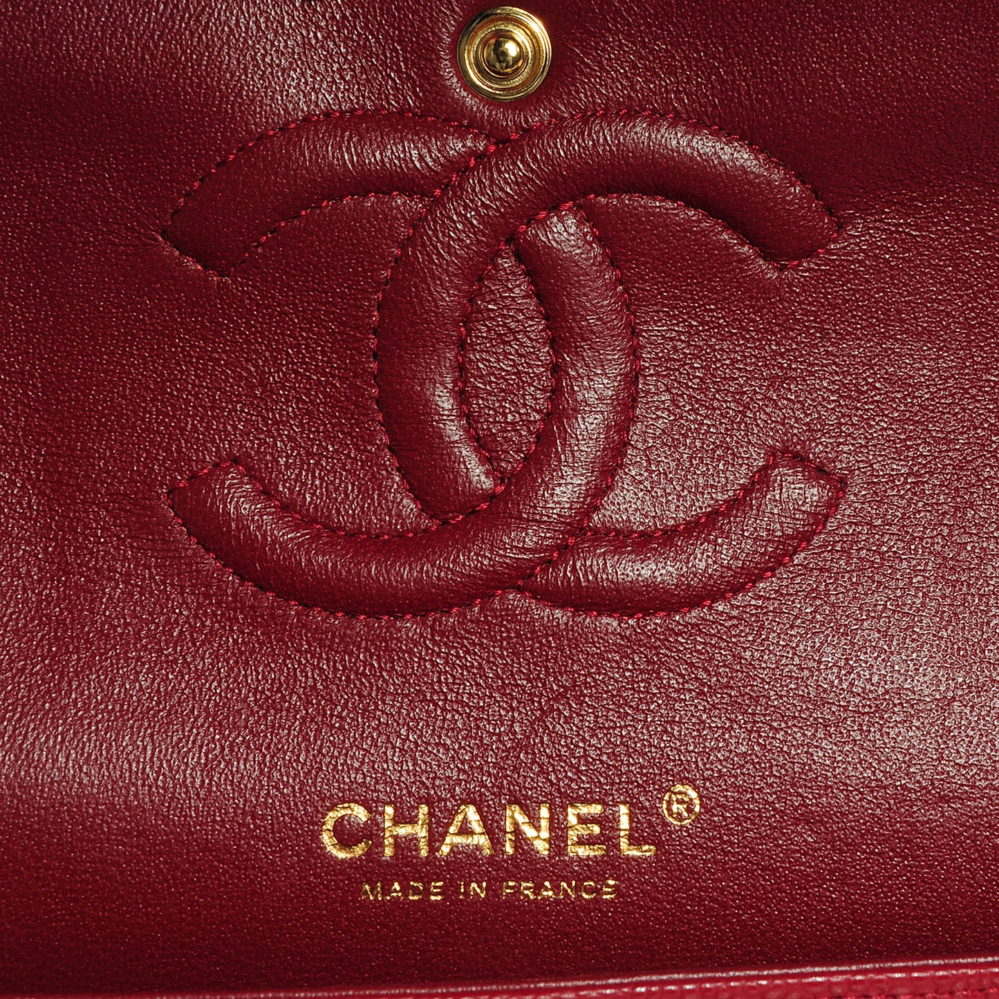 Caviar Medium Double Flap Red