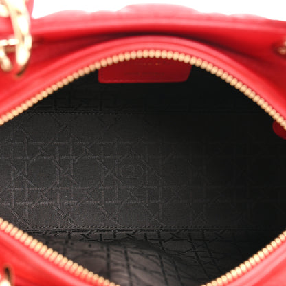Christian Dior Lambskin Cannage Medium Lady Dior Red 5 of 14