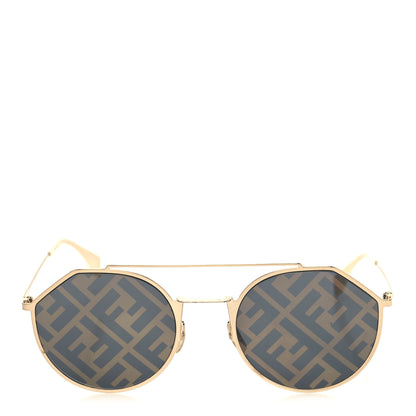 Fendi Metal Eyeline Aviator Sunglasses FF M0021/S Gold 2 of 8
