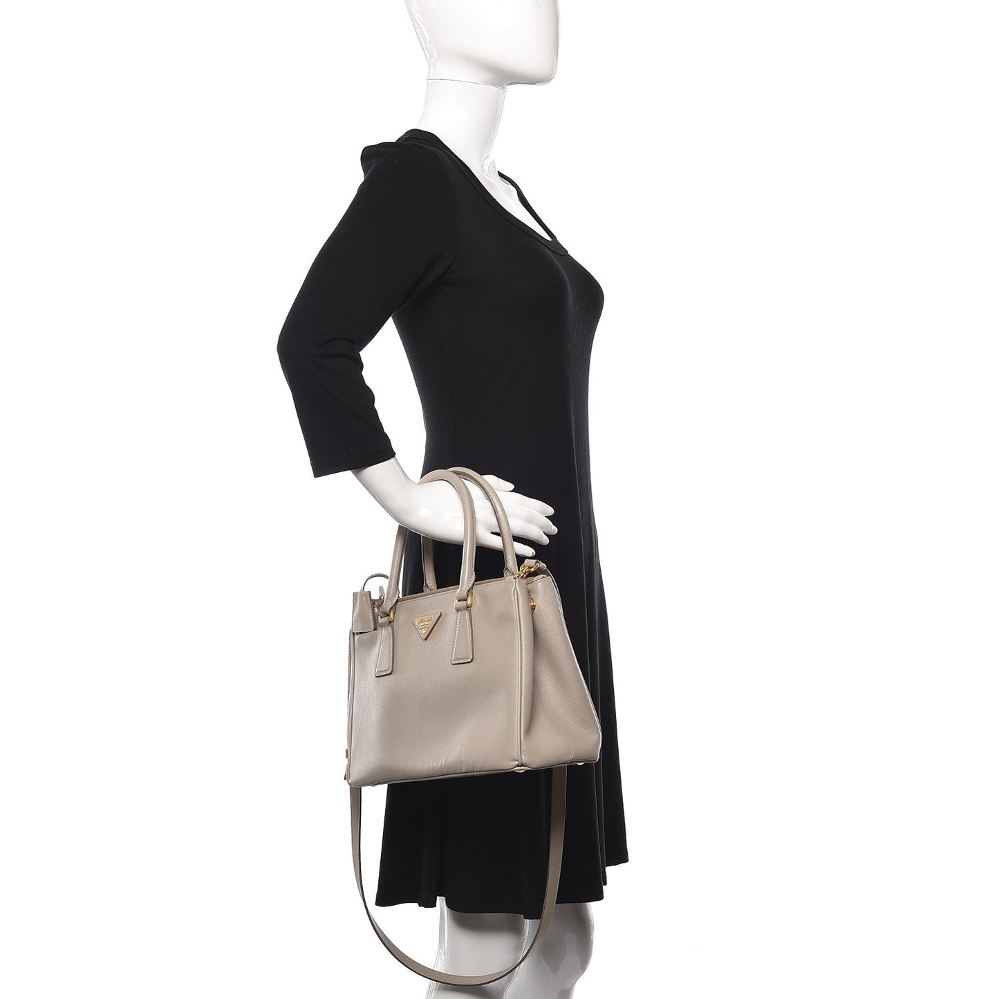 Saffiano Small Galleria Double Zip Tote Pomice