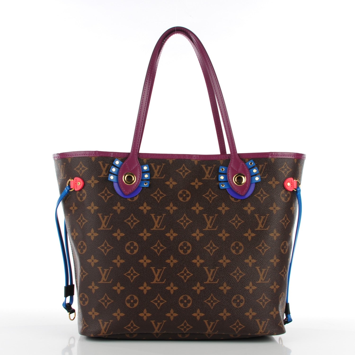 Louis Vuitton Monogram Totem Neverfull MM Magenta 3 of 8