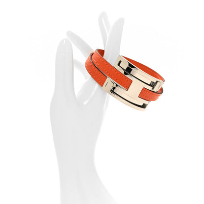 Hermes Epsom Pousse Pousse Bracelet Orange 2 of 5