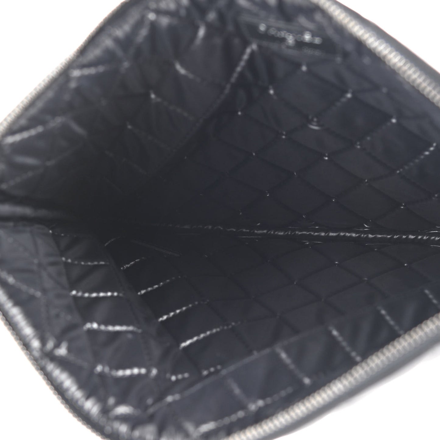 Aged Calfskin Quilted Medium Lucky Charms Cosmetic Case Black